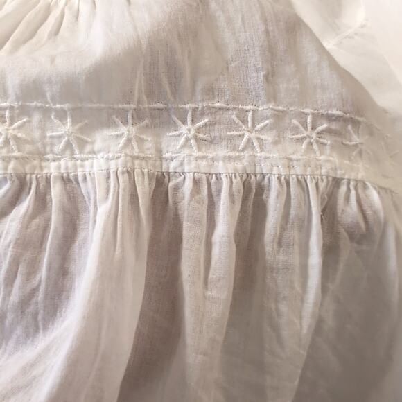 H & M L.O.G.G. sheer white cotton tunic top/mini dress long sleeves, size XS - Picture 9 of 10